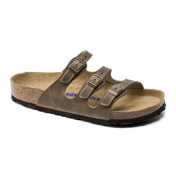 Dámské Florida Birkenstock Soft Footbed Oiled Læder Hnědé | CZ 461ZUT